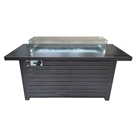 Hiland Outdoor Rectangle Fire Pit in Hammered Bronze AFP-RT-BRZ